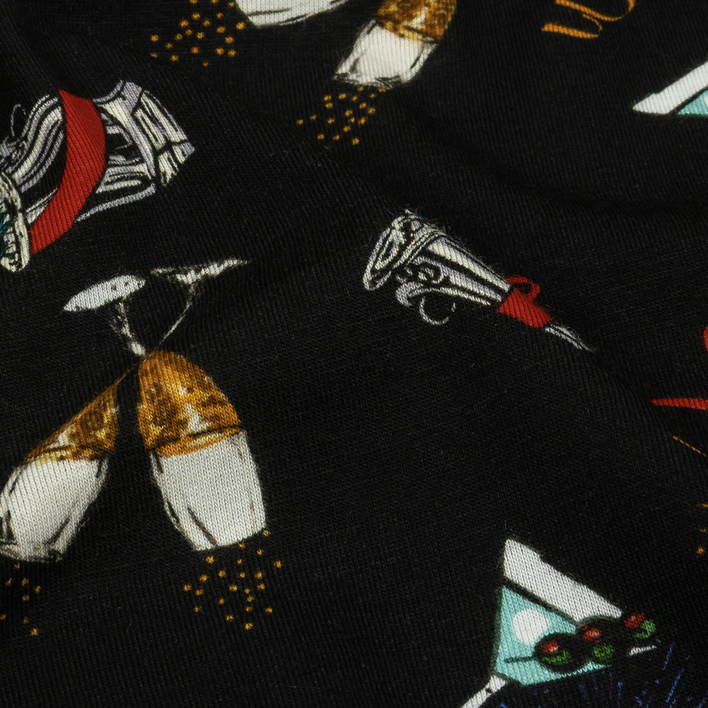 Balenciaga Italian Black, Blue and Gold Celebration Toast Stretch Cotton Jersey Detail Balenciaga Italian Black, Blue and Gold Celebration Toast Stretch Cotton Jersey Detail