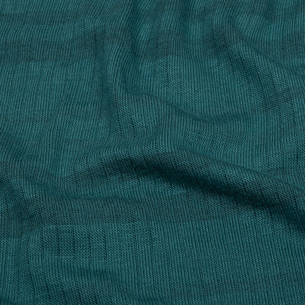 Teal and Charcoal Striped Stretch Rayon Rib Knit Folded Teal and Charcoal Striped Stretch Rayon Rib Knit Folded
