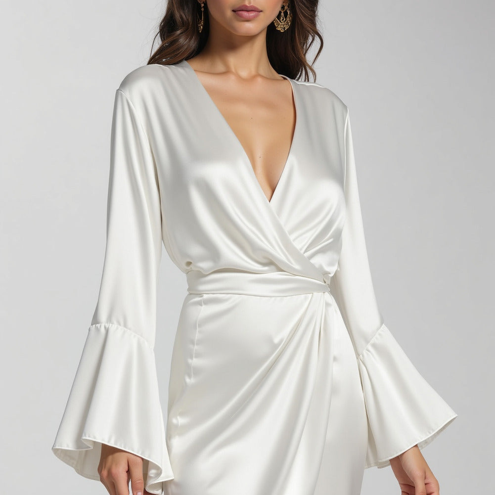 Sustainable Viscose Fluid Satin - Off White - Mood Exclusive Elliana Collection Sustainable Viscose Fluid Satin - Off White - Mood Exclusive Elliana Collection