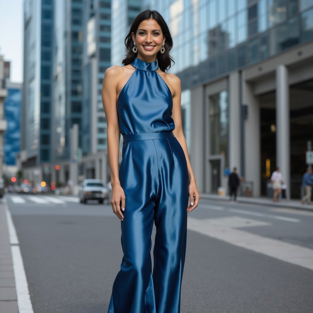 Sustainable Viscose Fluid Satin - Blue - Mood Exclusive Elliana Collection Sustainable Viscose Fluid Satin - Blue - Mood Exclusive Elliana Collection