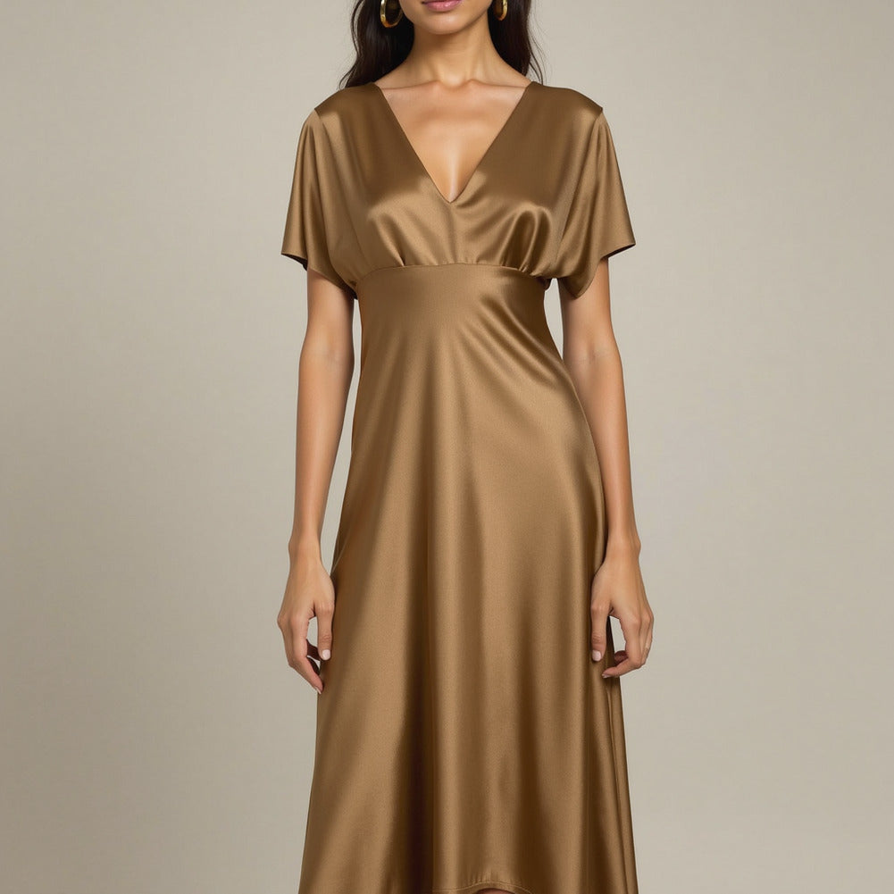 Sustainable Viscose Fluid Satin - Camel - Mood Exclusive Elliana Collection Sustainable Viscose Fluid Satin - Camel - Mood Exclusive Elliana Collection
