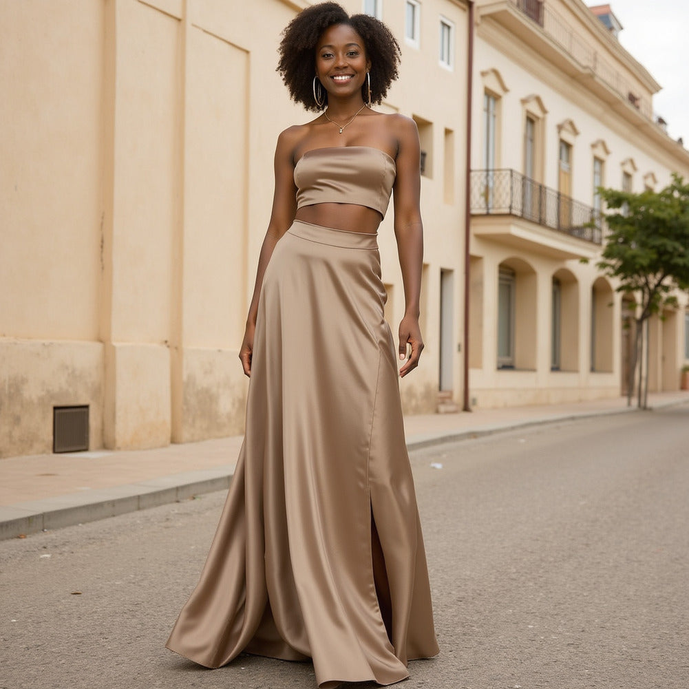 Sustainable Viscose Fluid Satin - Natural - Mood Exclusive Elliana Collection Sustainable Viscose Fluid Satin - Natural - Mood Exclusive Elliana Collection