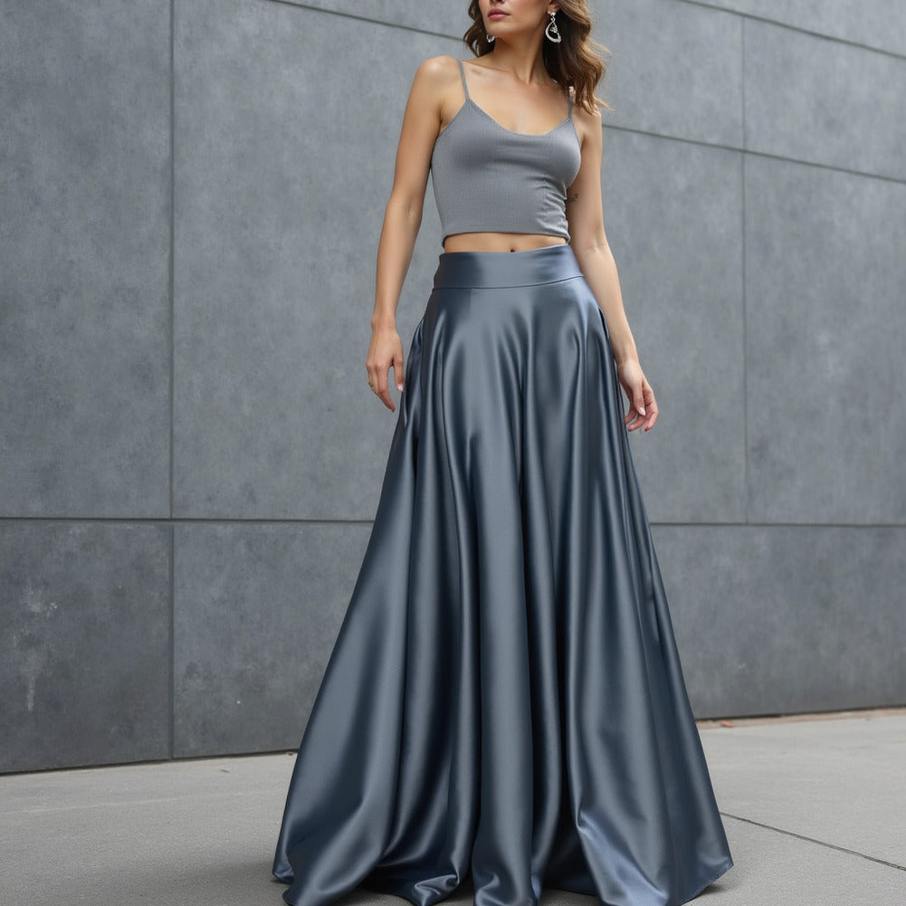 Sustainable Viscose Fluid Satin - Petrol - Mood Exclusive Elliana Collection Sustainable Viscose Fluid Satin - Petrol - Mood Exclusive Elliana Collection