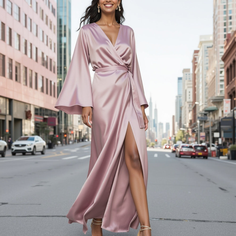 Sustainable Viscose Fluid Satin - Mauve - Mood Exclusive Elliana Collection Sustainable Viscose Fluid Satin - Mauve - Mood Exclusive Elliana Collection