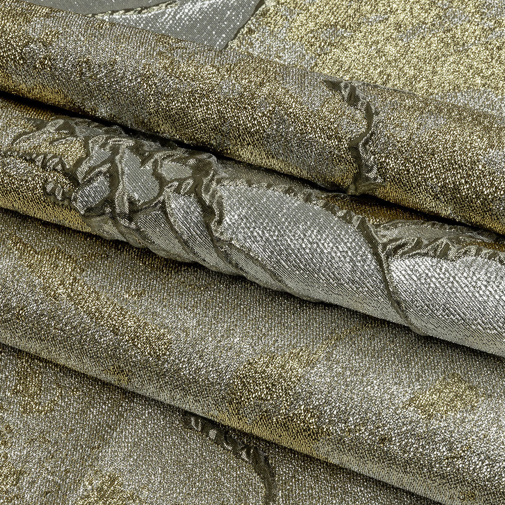 Metallic Silver and Gold Mottled Floral Luxury Brocade Metallic Silver and Gold Mottled Floral Luxury Brocade