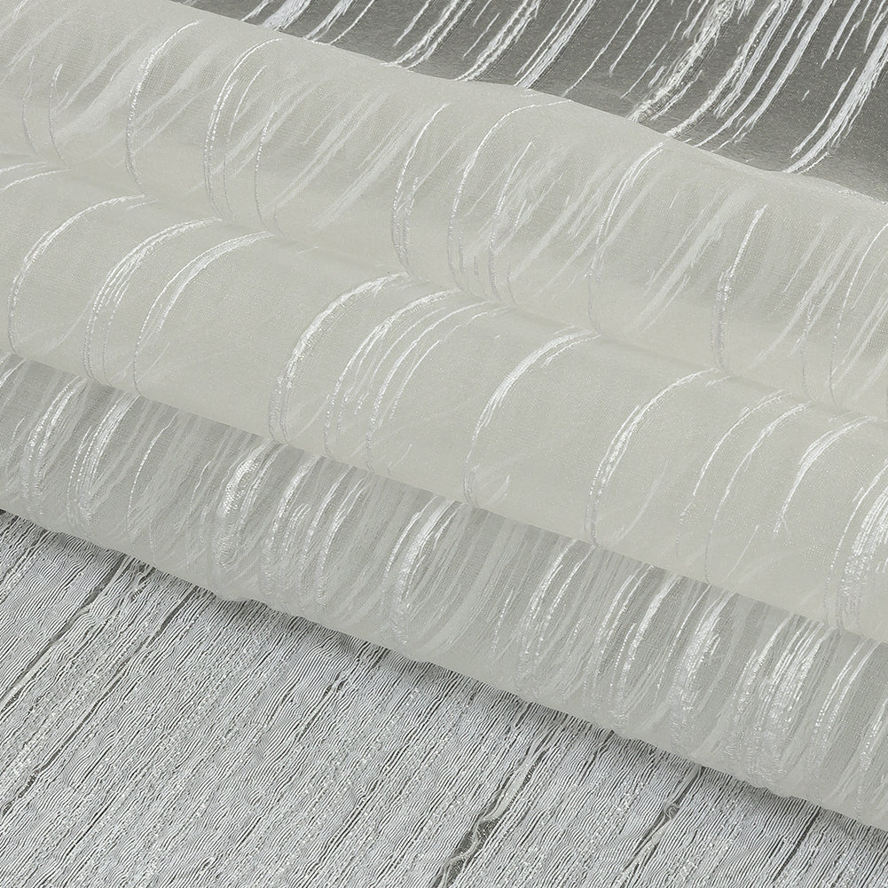 Metallic White Striated Lines Luxury Burnout Brocade Metallic White Striated Lines Luxury Burnout Brocade