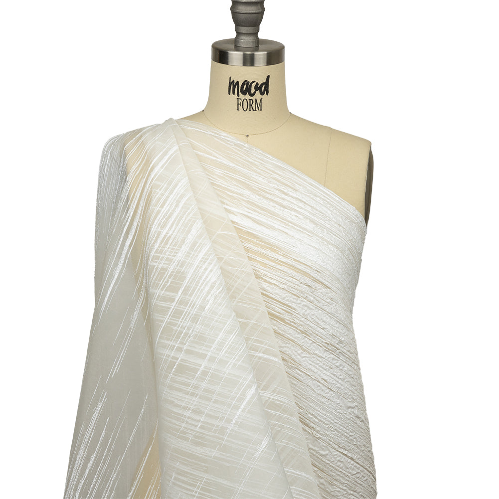 Metallic White Striated Lines Luxury Burnout Brocade Metallic White Striated Lines Luxury Burnout Brocade