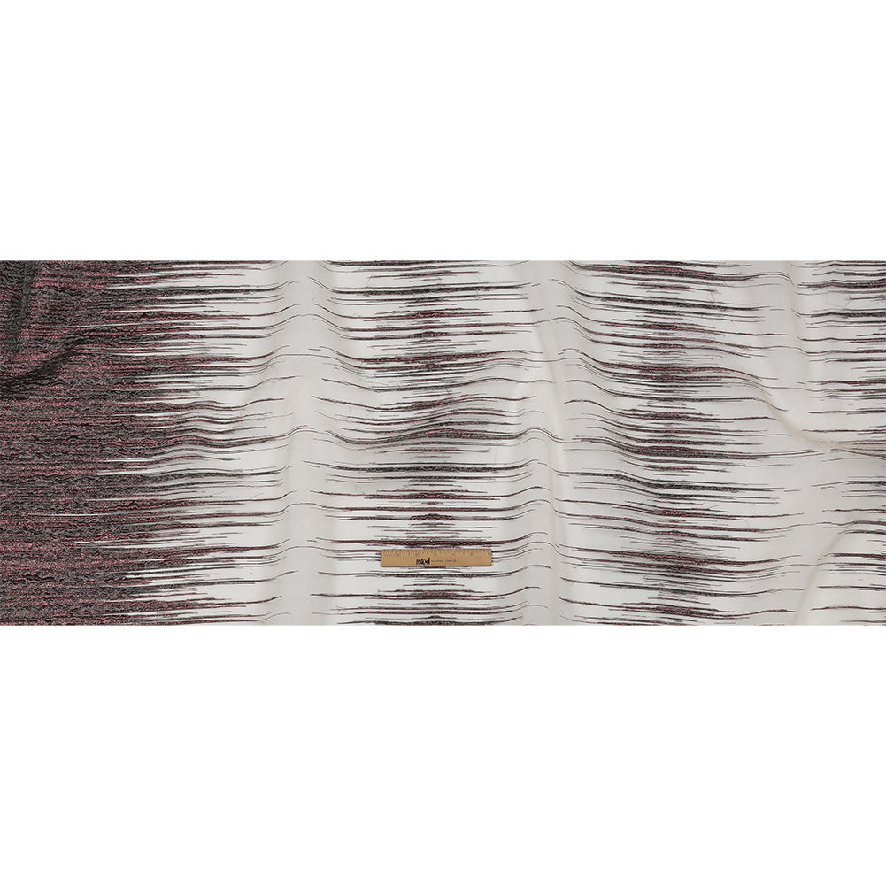 Metallic Wine and Black Striated Lines Luxury Burnout Brocade Metallic Wine and Black Striated Lines Luxury Burnout Brocade