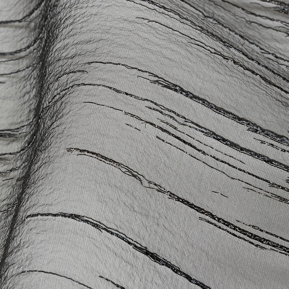 Metallic Black Striated Lines Luxury Burnout Brocade Metallic Black Striated Lines Luxury Burnout Brocade