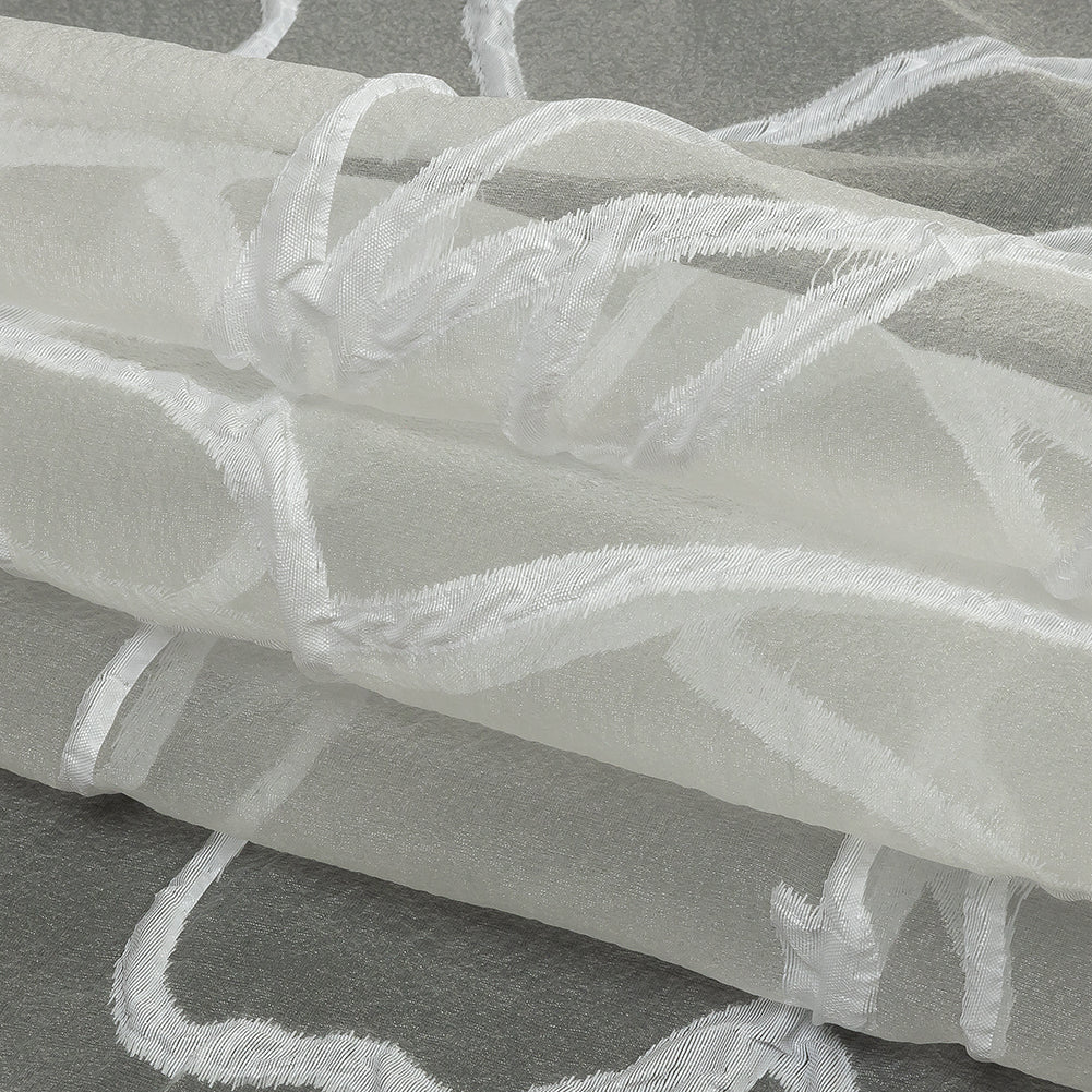 Metallic White Abstract Lines Luxury Burnout Brocade Metallic White Abstract Lines Luxury Burnout Brocade