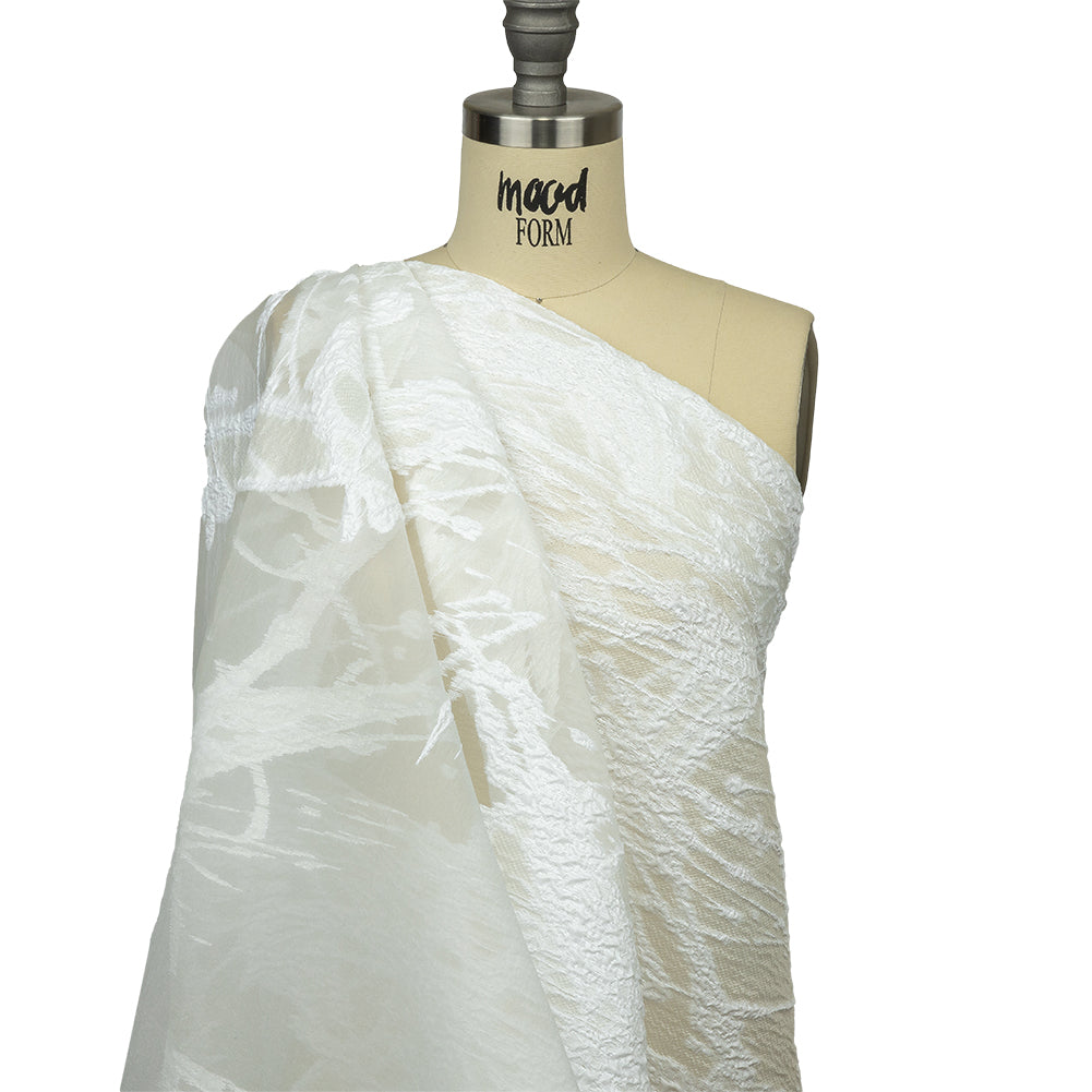 Metallic White Abstract Splatters Luxury Burnout Brocade Metallic White Abstract Splatters Luxury Burnout Brocade