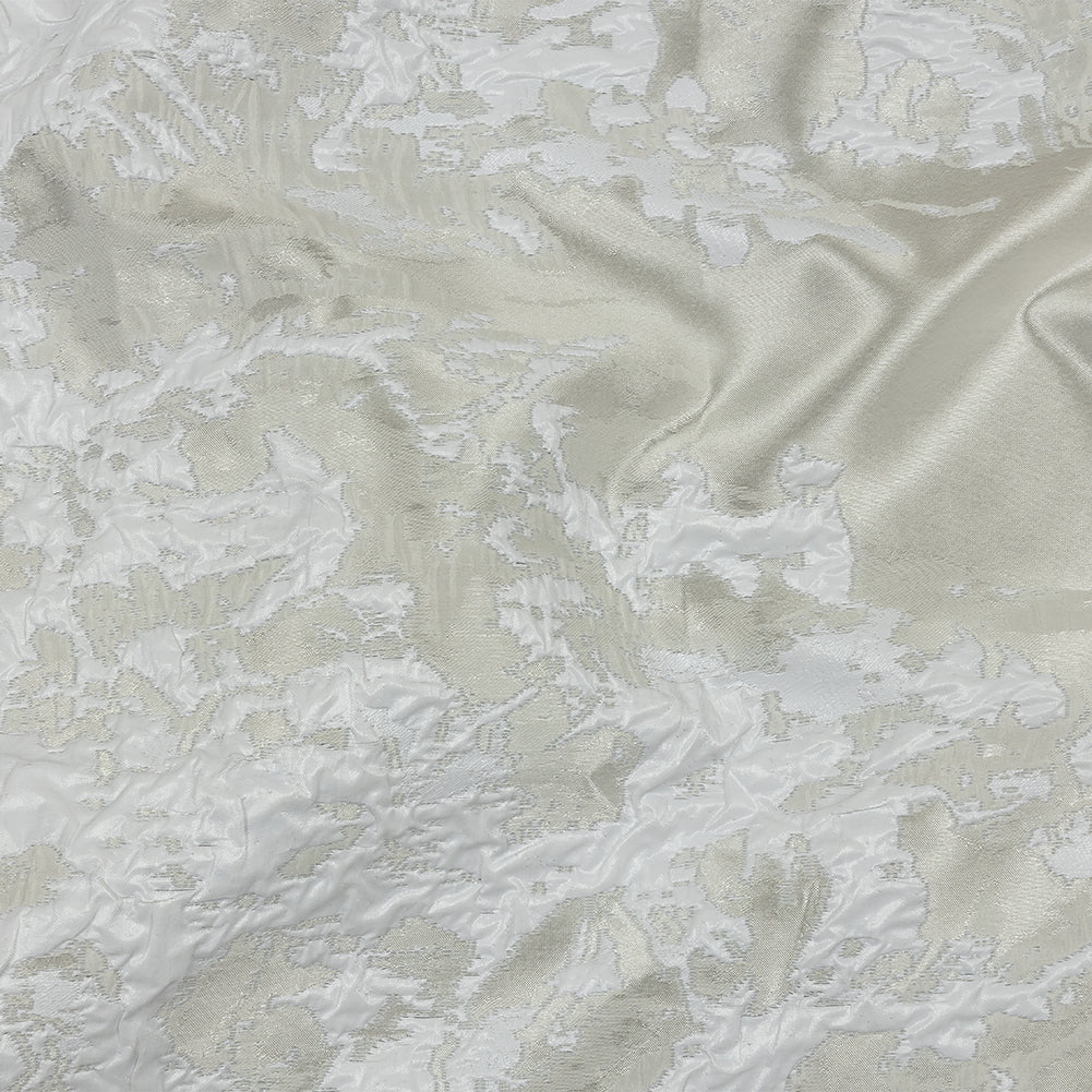 Metallic White Abstract Border Luxury Brocade Metallic White Abstract Border Luxury Brocade