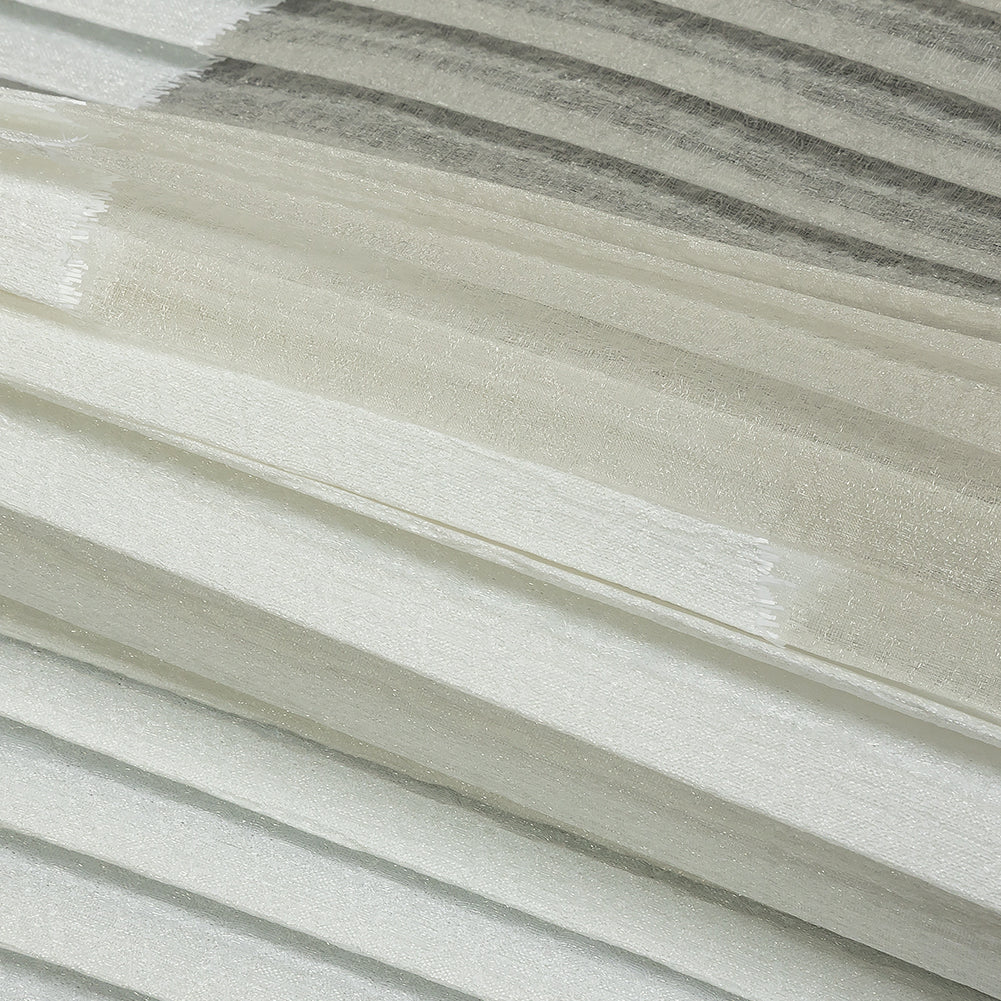 Metallic White Waves Pleated Luxury Burnout Brocade Metallic White Waves Pleated Luxury Burnout Brocade