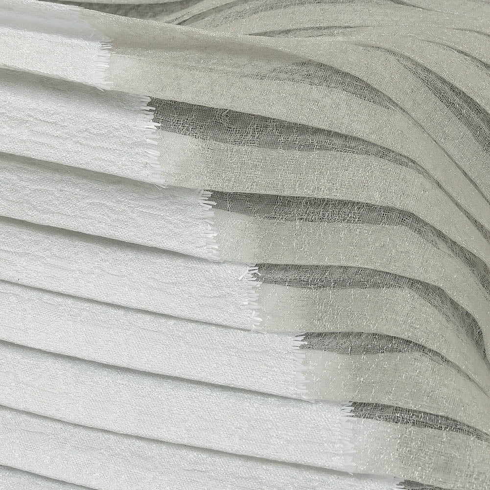 Metallic White Waves Pleated Luxury Burnout Brocade Metallic White Waves Pleated Luxury Burnout Brocade