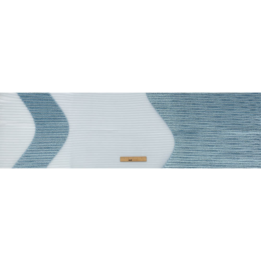 Metallic Han Blue Waves Pleated Luxury Burnout Brocade Metallic Han Blue Waves Pleated Luxury Burnout Brocade