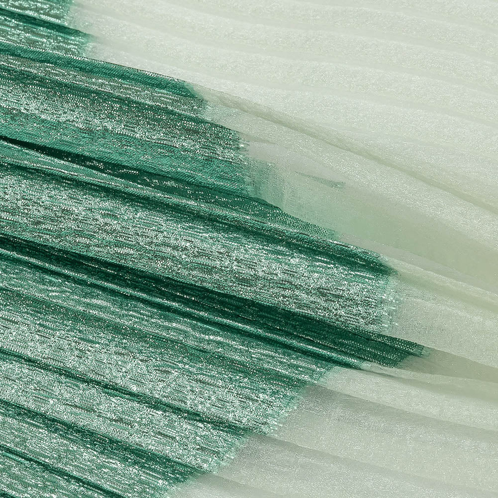 Metallic Seafoam Waves Pleated Luxury Burnout Brocade - Folded Metallic Seafoam Waves Pleated Luxury Burnout Brocade - Folded