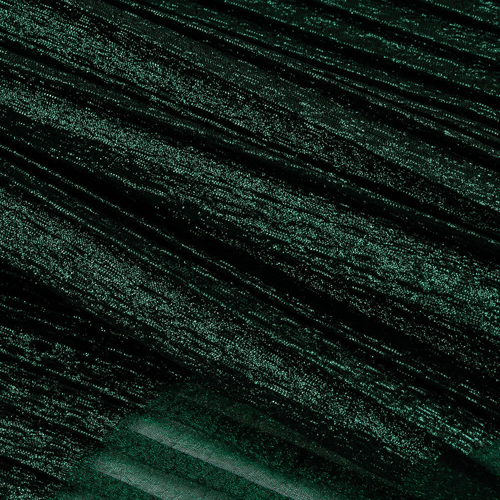 Metallic Abundant Green Waves Pleated Luxury Burnout Brocade Metallic Abundant Green Waves Pleated Luxury Burnout Brocade
