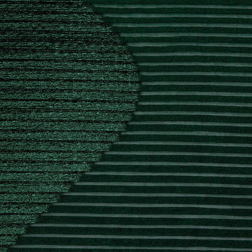 Metallic Abundant Green Waves Pleated Luxury Burnout Brocade Metallic Abundant Green Waves Pleated Luxury Burnout Brocade