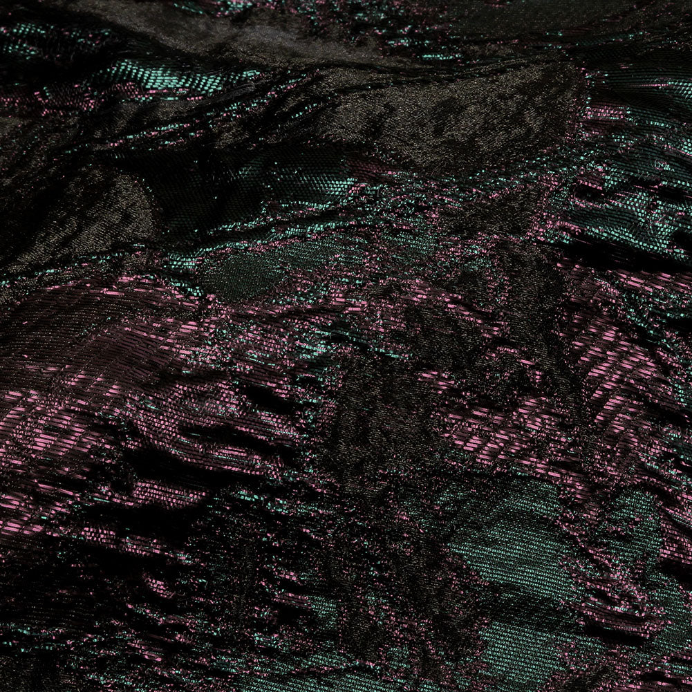 Metallic Vitality, Evergreen and Gunpowder Flashy Flowers Luxury Burnout Brocade Metallic Vitality, Evergreen and Gunpowder Flashy Flowers Luxury Burnout Brocade