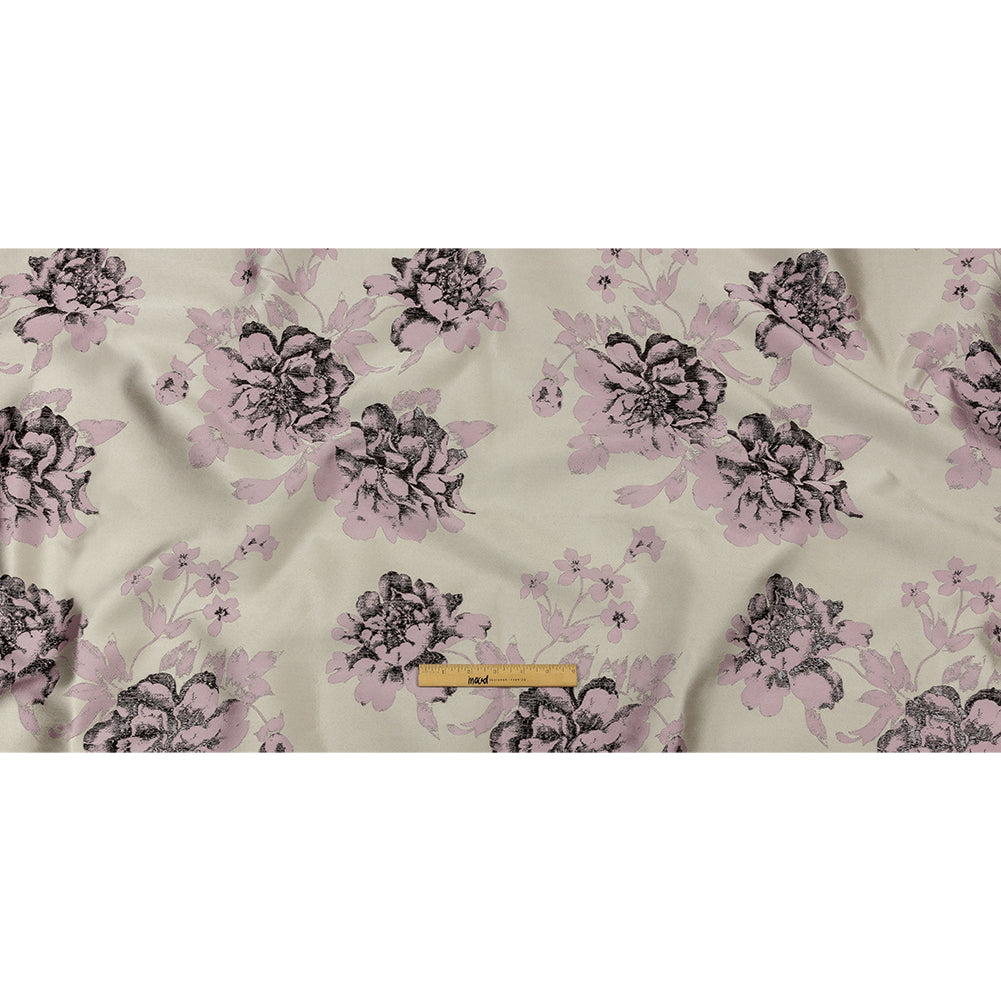 Metallic Black, Orchid and Pale Gray Floral Luxury Brocade Metallic Black, Orchid and Pale Gray Floral Luxury Brocade