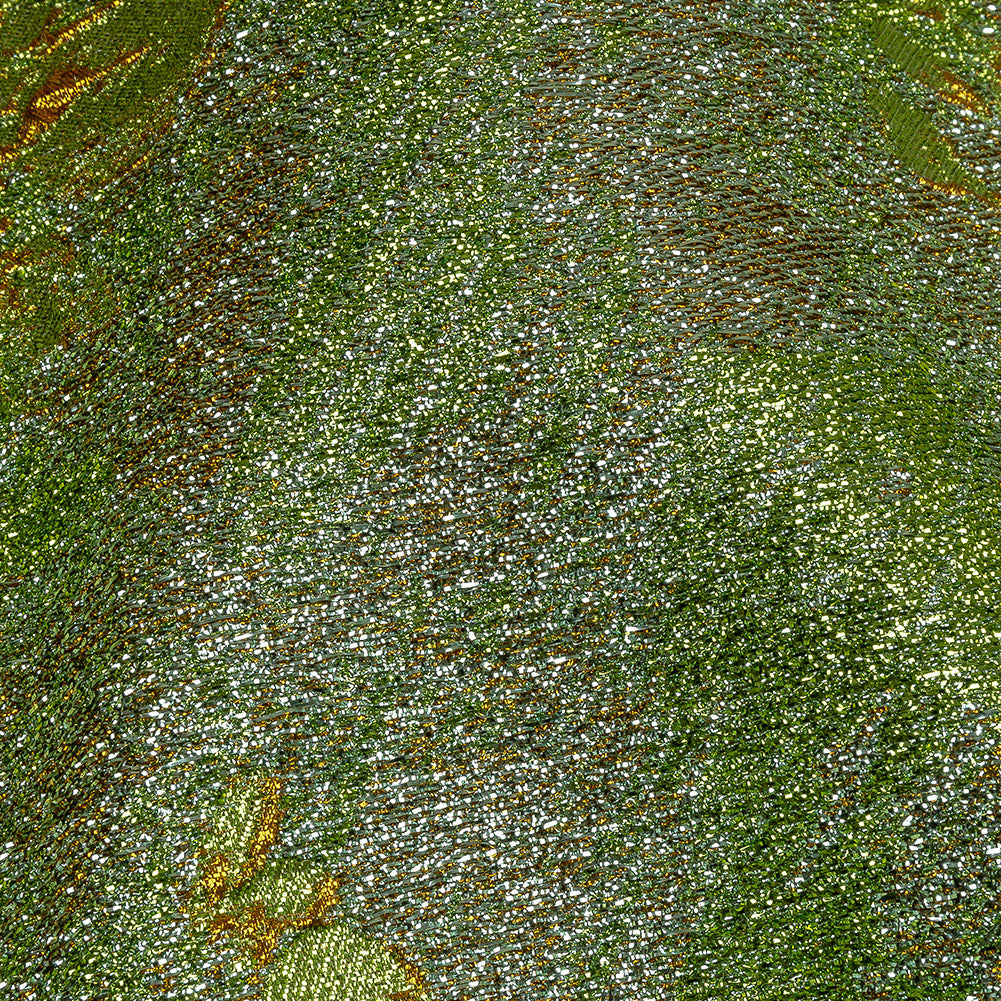 Metallic Aqua, Lime and Solar flare Crackled Floral Luxury Brocade Metallic Aqua, Lime and Solar flare Crackled Floral Luxury Brocade