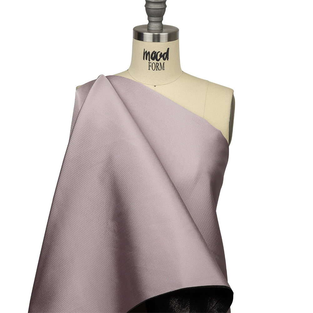 Olwyn Metallic Black and Dawn Pink Double Faced Luxury Mikado - Drape Olwyn Metallic Black and Dawn Pink Double Faced Luxury Mikado - Drape