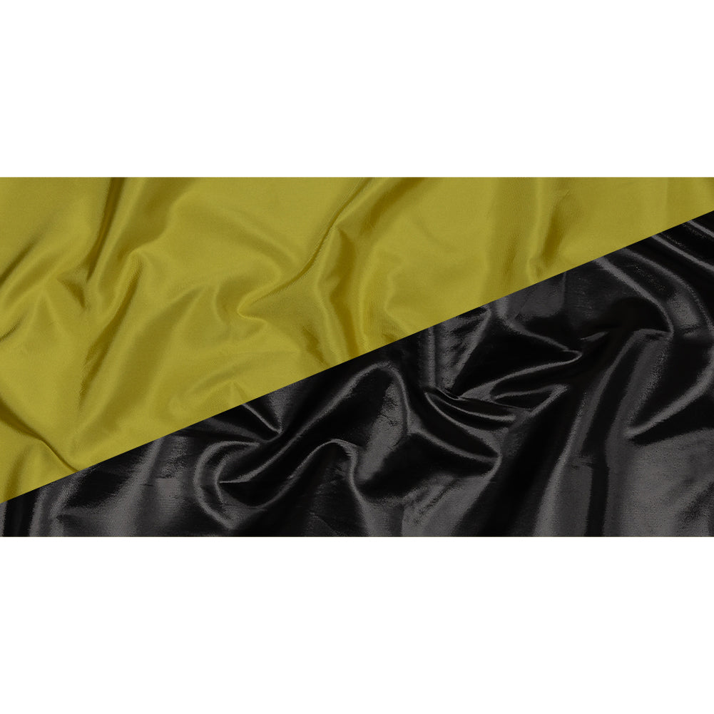 Olwyn Metallic Black and Yellow Double Faced Luxury Mikado Olwyn Metallic Black and Yellow Double Faced Luxury Mikado