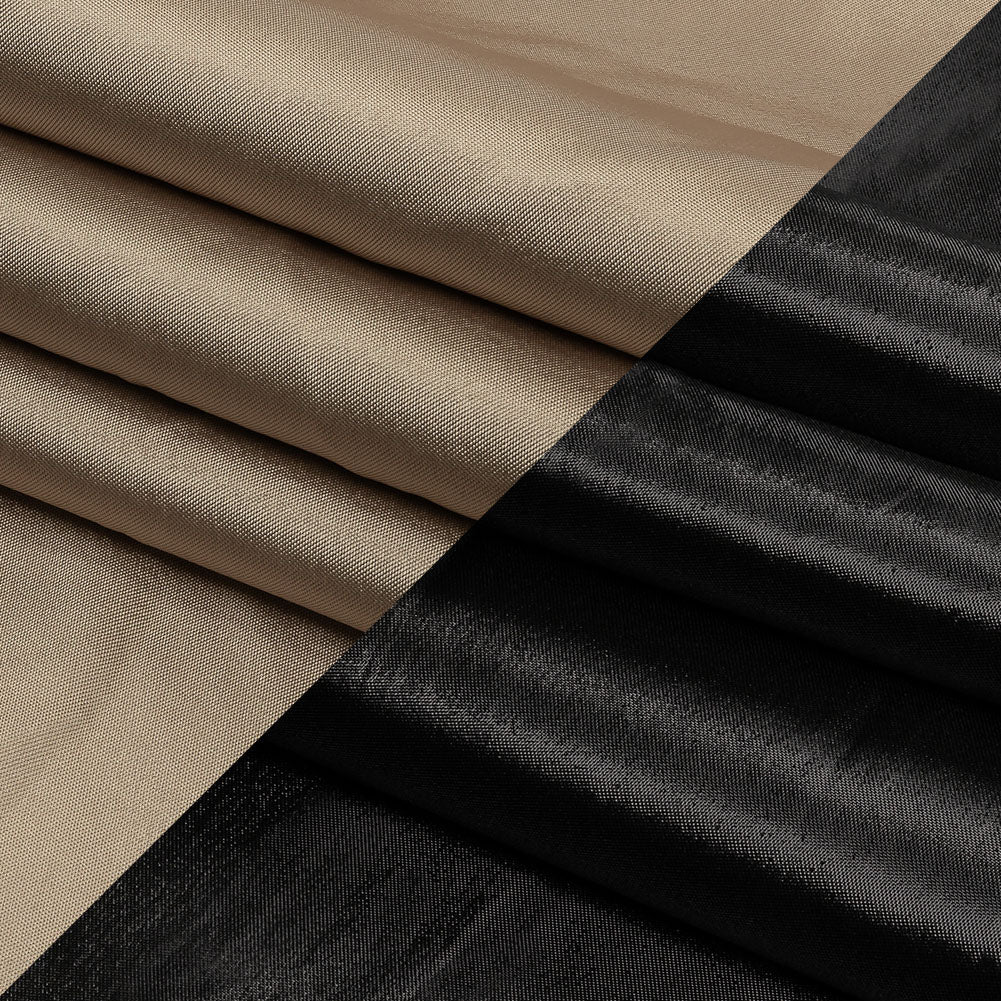 Olwyn Metallic Black and Beige Double Faced Luxury Mikado - Folded Olwyn Metallic Black and Beige Double Faced Luxury Mikado - Folded