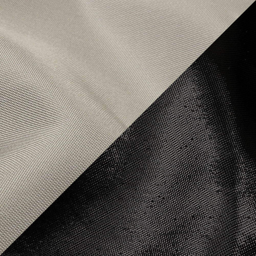 Olwyn Metallic Black and Silver Double Faced Luxury Mikado Olwyn Metallic Black and Silver Double Faced Luxury Mikado