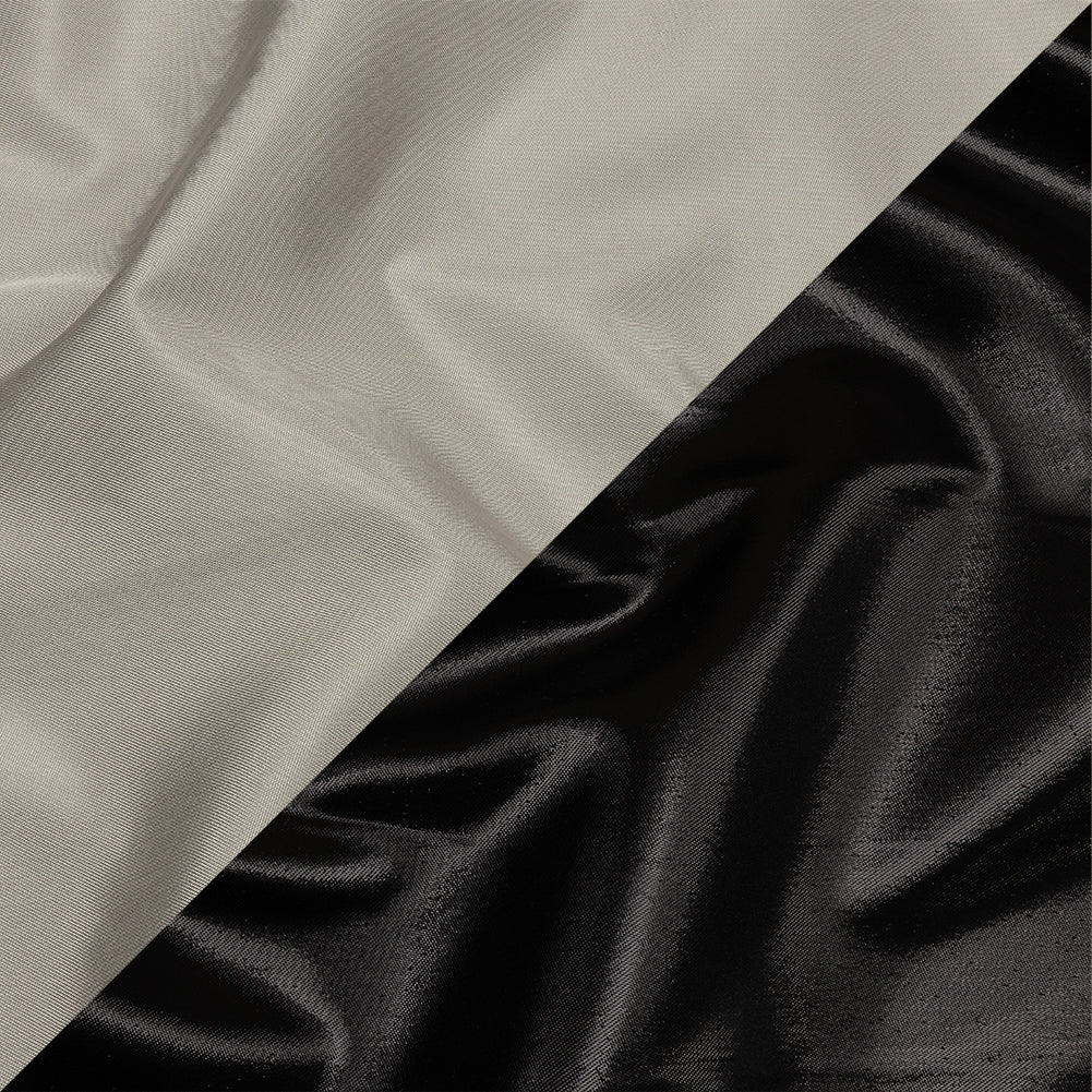 Olwyn Metallic Black and Silver Double Faced Luxury Mikado Olwyn Metallic Black and Silver Double Faced Luxury Mikado