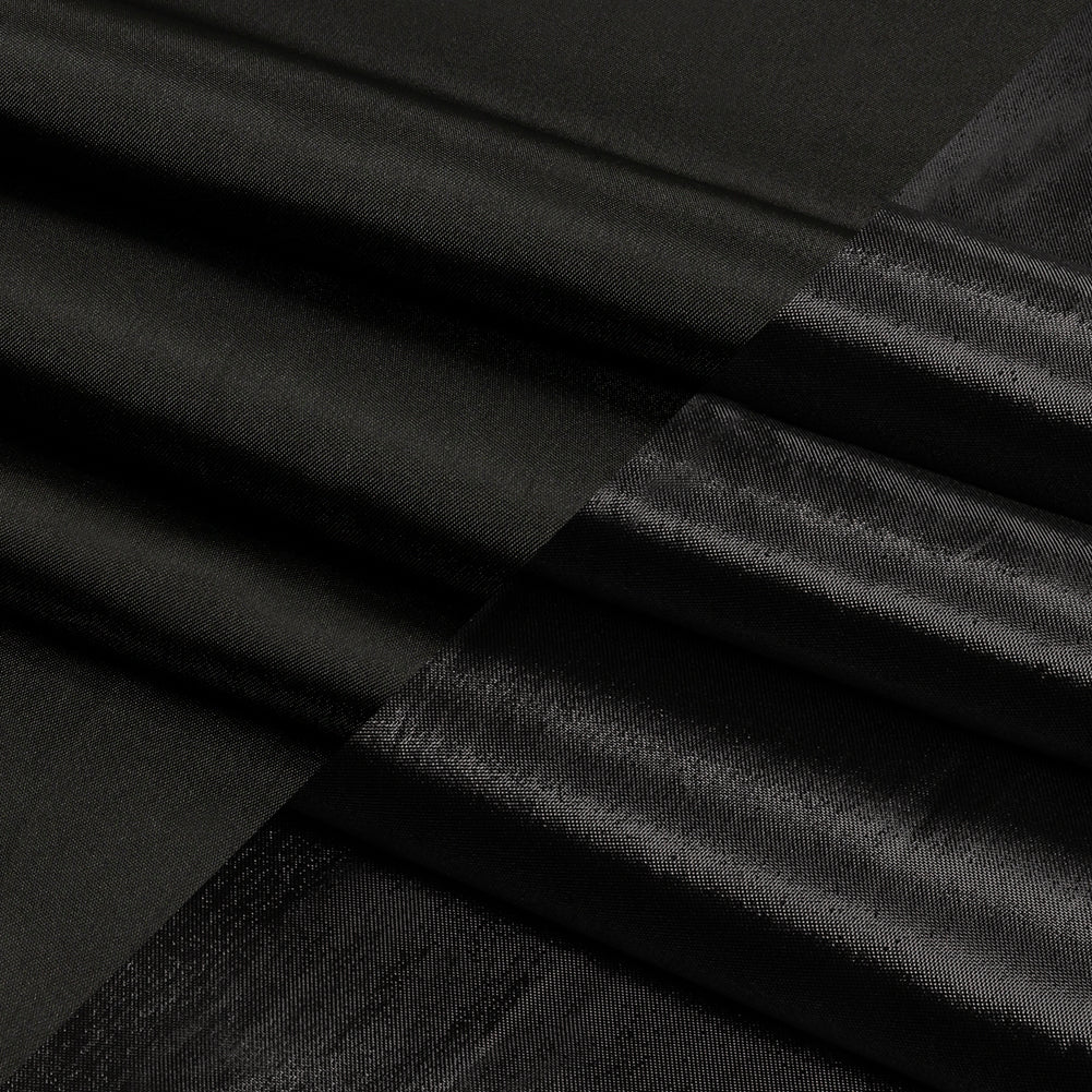 Olwyn Metallic Black Double Faced Luxury Mikado Olwyn Metallic Black Double Faced Luxury Mikado