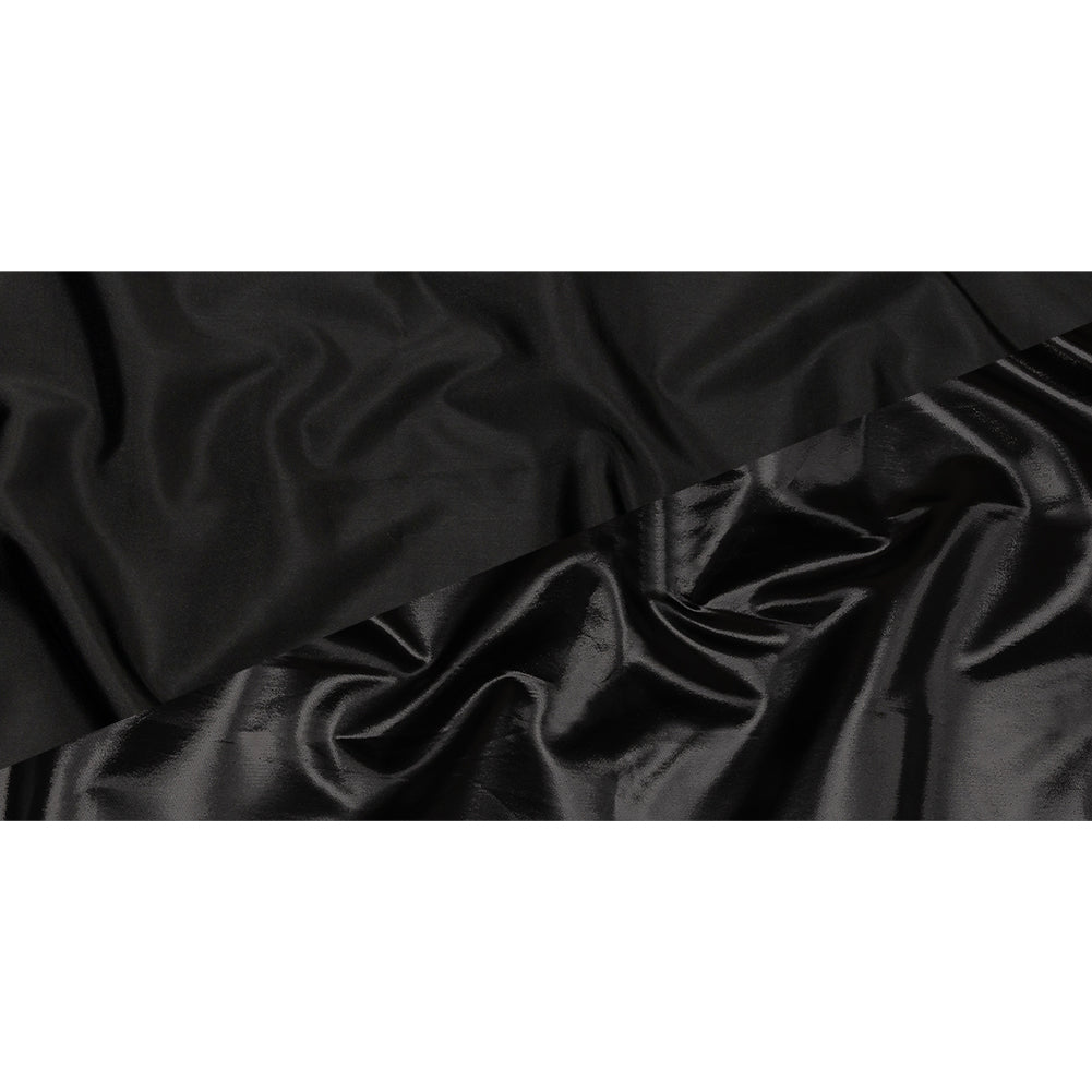 Olwyn Metallic Black Double Faced Luxury Mikado Olwyn Metallic Black Double Faced Luxury Mikado