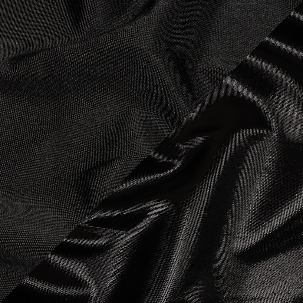 Olwyn Metallic Black Double Faced Luxury Mikado Olwyn Metallic Black Double Faced Luxury Mikado