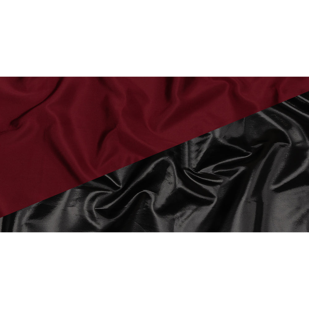 Olwyn Metallic Black and Space Cherry Double Faced Luxury Mikado Olwyn Metallic Black and Space Cherry Double Faced Luxury Mikado