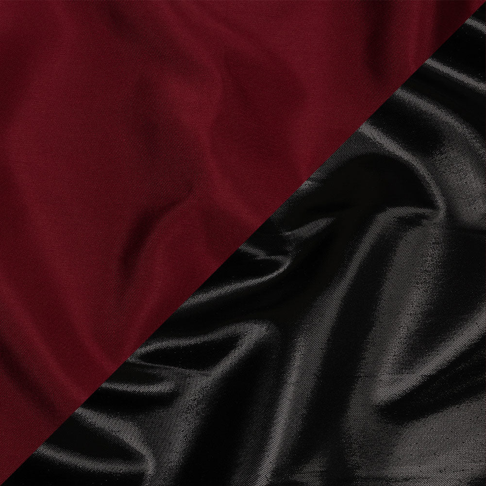 Olwyn Metallic Black and Space Cherry Double Faced Luxury Mikado Olwyn Metallic Black and Space Cherry Double Faced Luxury Mikado