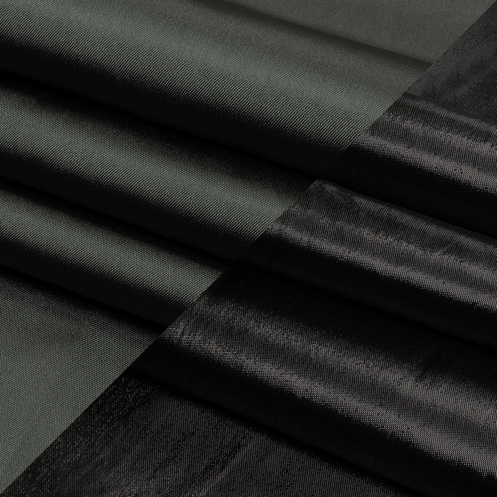 Olwyn Metallic Black and Gray Double Faced Luxury Mikado Olwyn Metallic Black and Gray Double Faced Luxury Mikado
