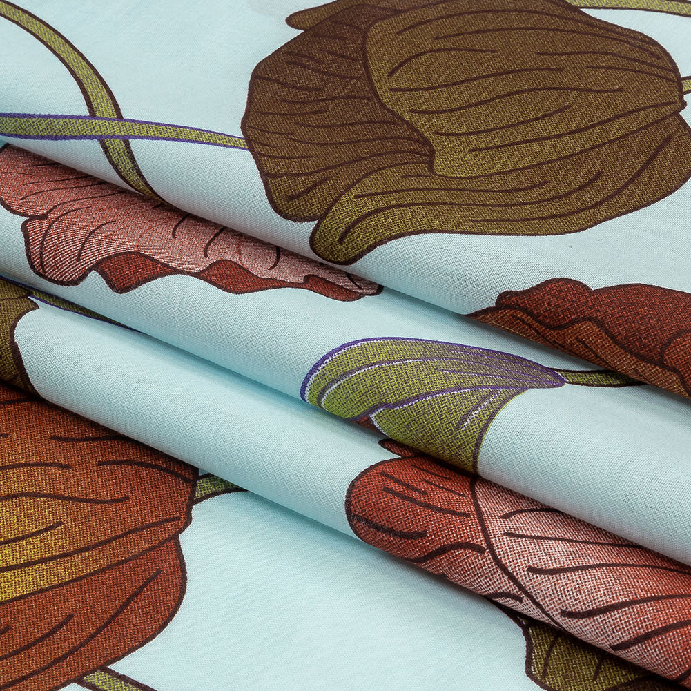 Sky, Olive and Red Big Poppies Cotton Lawn Sky, Olive and Red Big Poppies Cotton Lawn