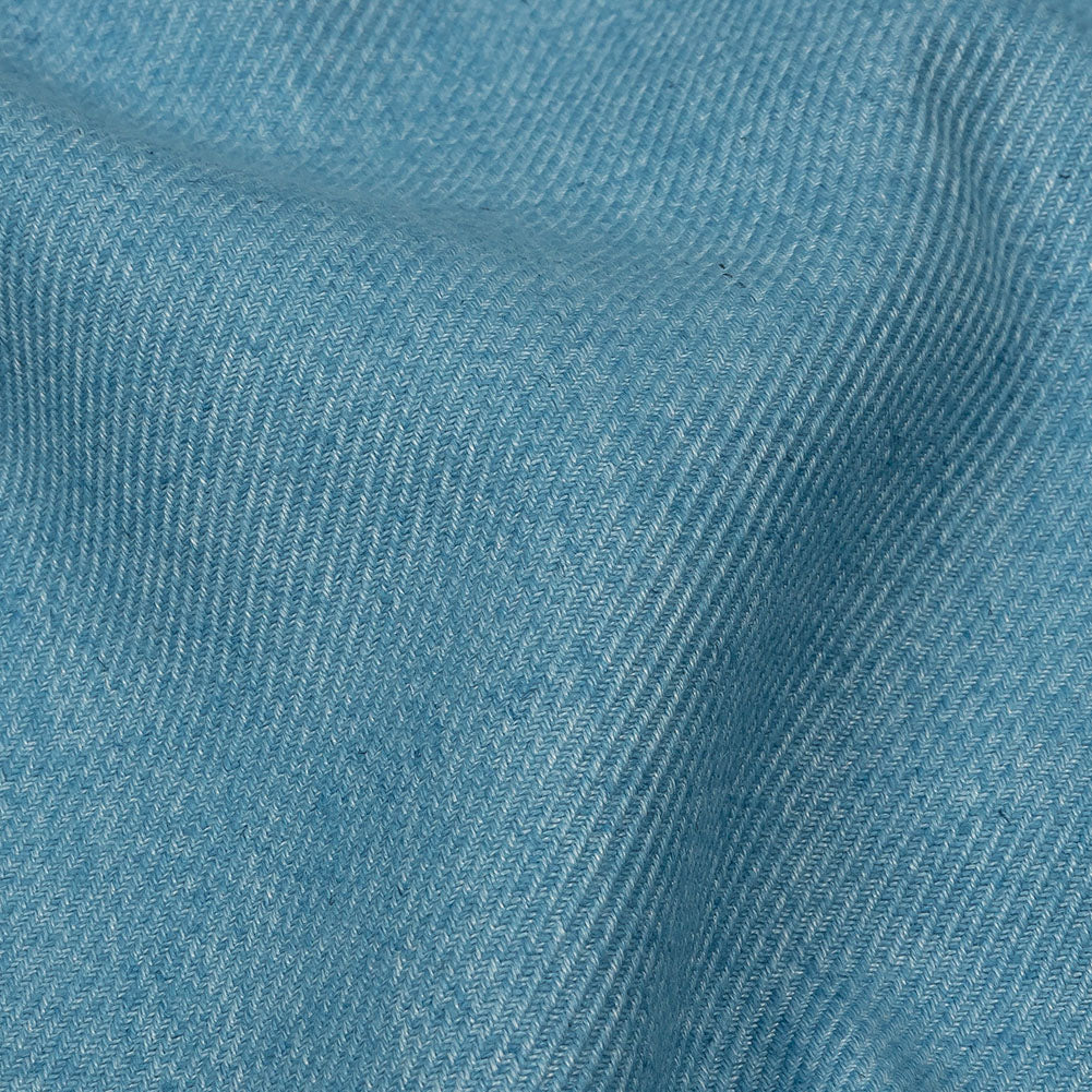 Cool Blue Heathered Linen, Cotton and Polyester Twill Detail Cool Blue Heathered Linen, Cotton and Polyester Twill Detail