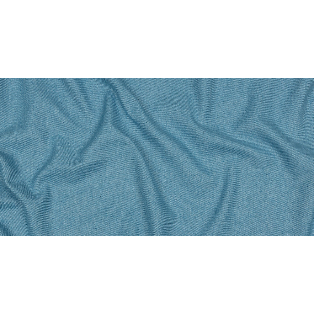 Cool Blue Heathered Linen, Cotton and Polyester Twill Full Cool Blue Heathered Linen, Cotton and Polyester Twill Full