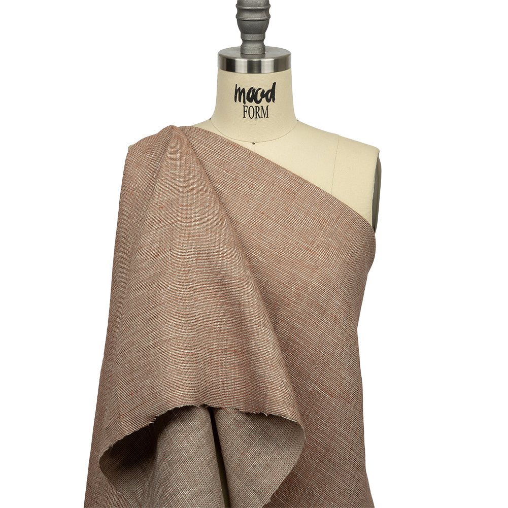 Cinnamon and Beige Tweedy Linen Woven Drape Cinnamon and Beige Tweedy Linen Woven Drape