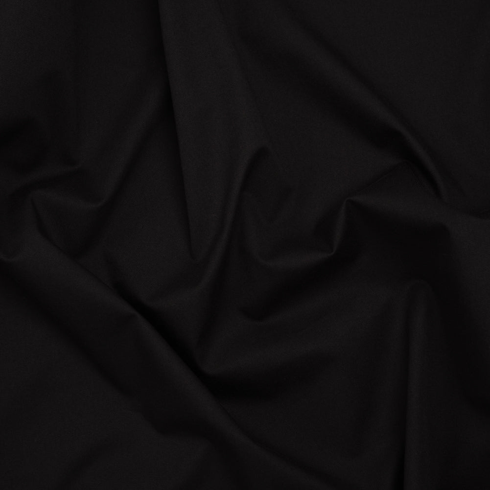 Stretch Cotton and Viscose Twill by Theory - Black - Designer Deadstock Drape Stretch Cotton and Viscose Twill by Theory - Black - Designer Deadstock Drape
