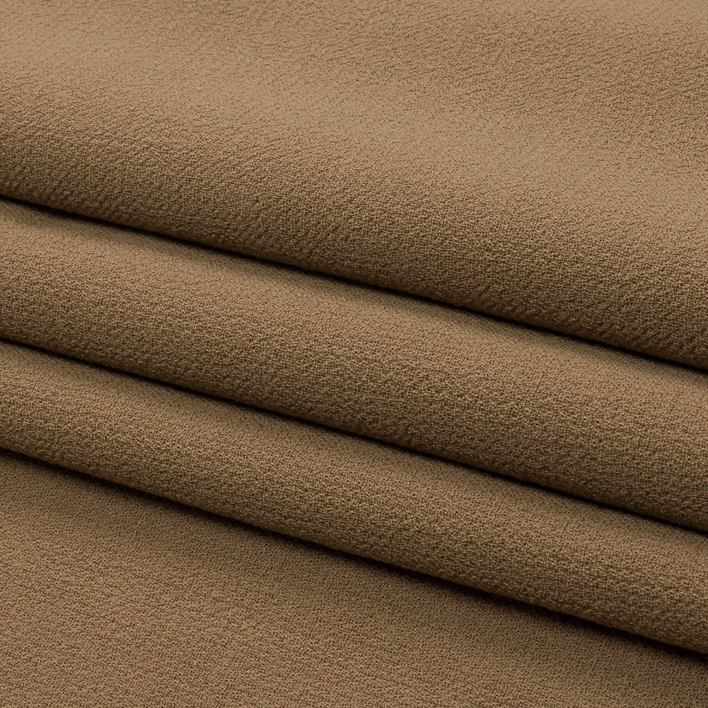 Tan Wool Crepe Double Cloth Folded Tan Wool Crepe Double Cloth Folded