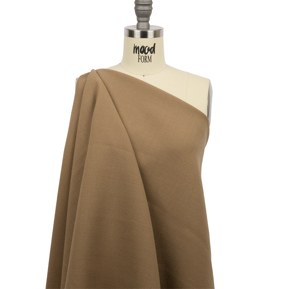 Tan Wool Crepe Double Cloth Drape Tan Wool Crepe Double Cloth Drape