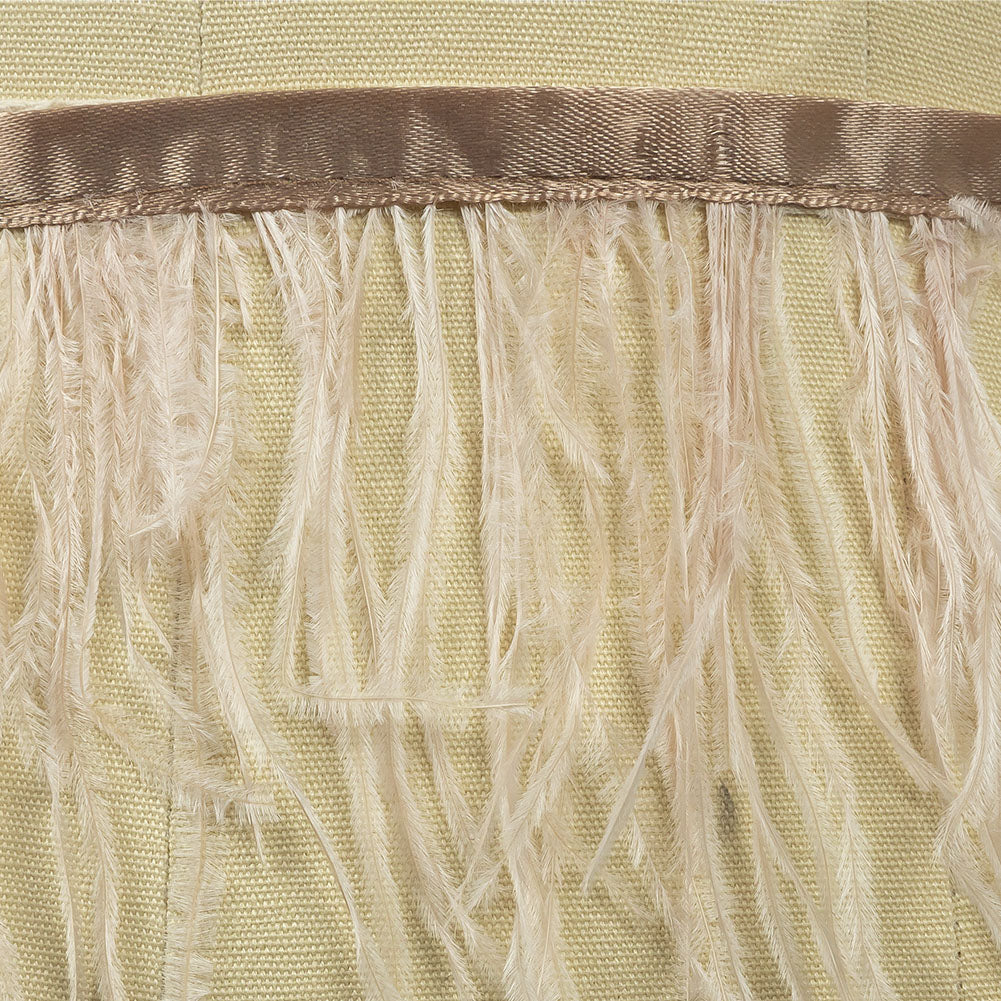 Ostrich Feather Fringe Trim 5" Single Ply - Nude - Aviana Collection Ostrich Feather Fringe Trim 5" Single Ply - Nude - Aviana Collection