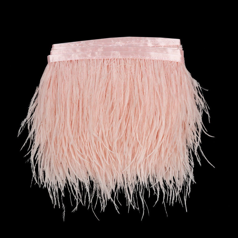 Ostrich Feather Fringe Trim 5" Single Ply - Baby Pink - Aviana Collection Ostrich Feather Fringe Trim 5" Single Ply - Baby Pink - Aviana Collection