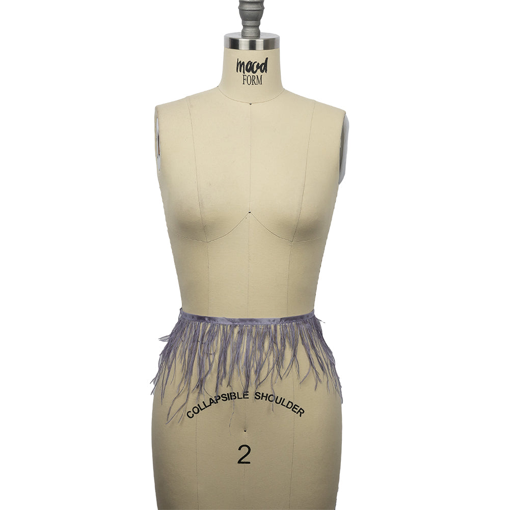 Ostrich Feather Fringe Trim 5" Single Ply - Iris - Aviana Collection Ostrich Feather Fringe Trim 5" Single Ply - Iris - Aviana Collection