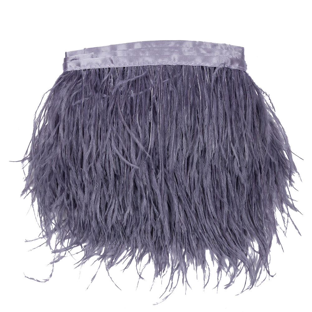 Ostrich Feather Fringe Trim 5" Single Ply - Iris - Aviana Collection Ostrich Feather Fringe Trim 5" Single Ply - Iris - Aviana Collection