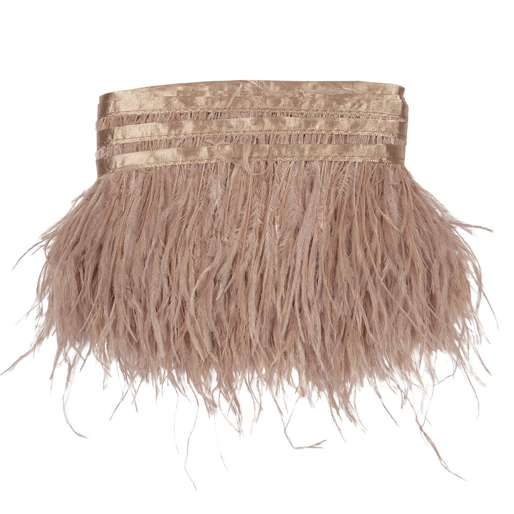 Ostrich Feather Fringe Trim 5" Single Ply - Blush - Aviana Collection Ostrich Feather Fringe Trim 5" Single Ply - Blush - Aviana Collection