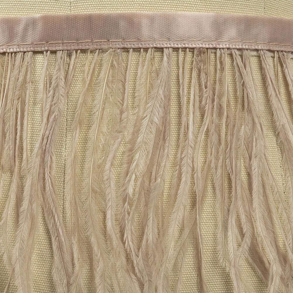 Ostrich Feather Fringe Trim 5" Single Ply - Light Taupe - Aviana Collection Ostrich Feather Fringe Trim 5" Single Ply - Light Taupe - Aviana Collection