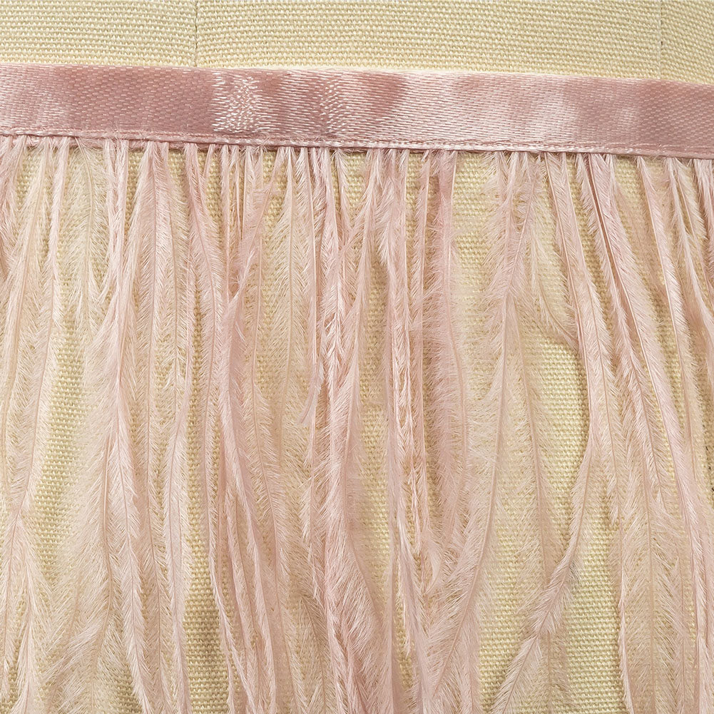 Ostrich Feather Fringe Trim 5" Single Ply - Pink - Aviana Collection Ostrich Feather Fringe Trim 5" Single Ply - Pink - Aviana Collection